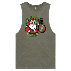 S / Moss / Large Front Design Santa is Coming 🎅🎄- Tank