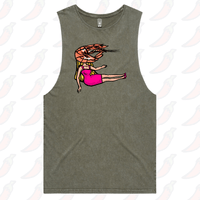 S / Moss / Large Front Design Shrimp on a Barbie 👜 - Tank