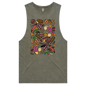 S / Moss / Large Front Design Snacks! 🍬🍪 – Tank