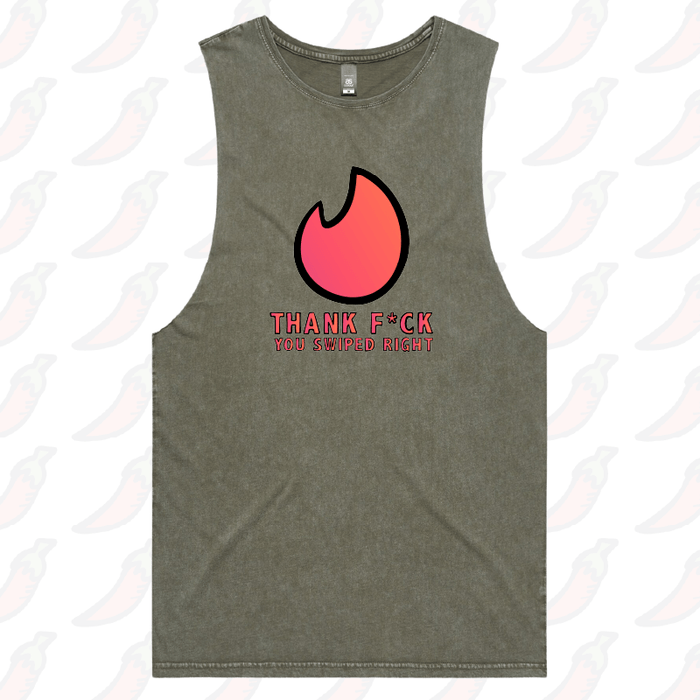 S / Moss / Large Front Design Swipe Right 🔥– Tank