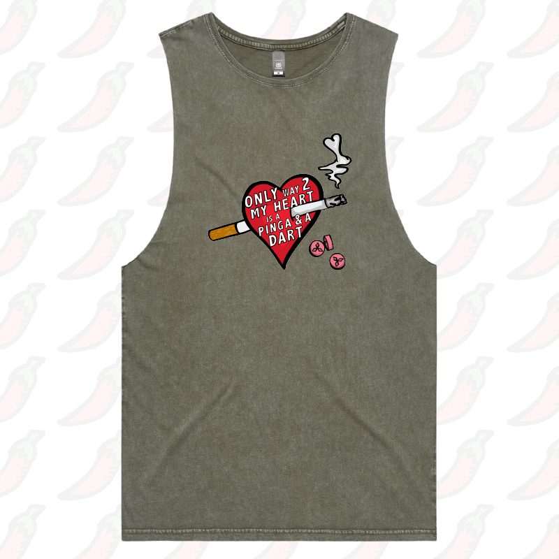 S / Moss / Large Front Design The Way To My Heart 💊🚬 – Tank