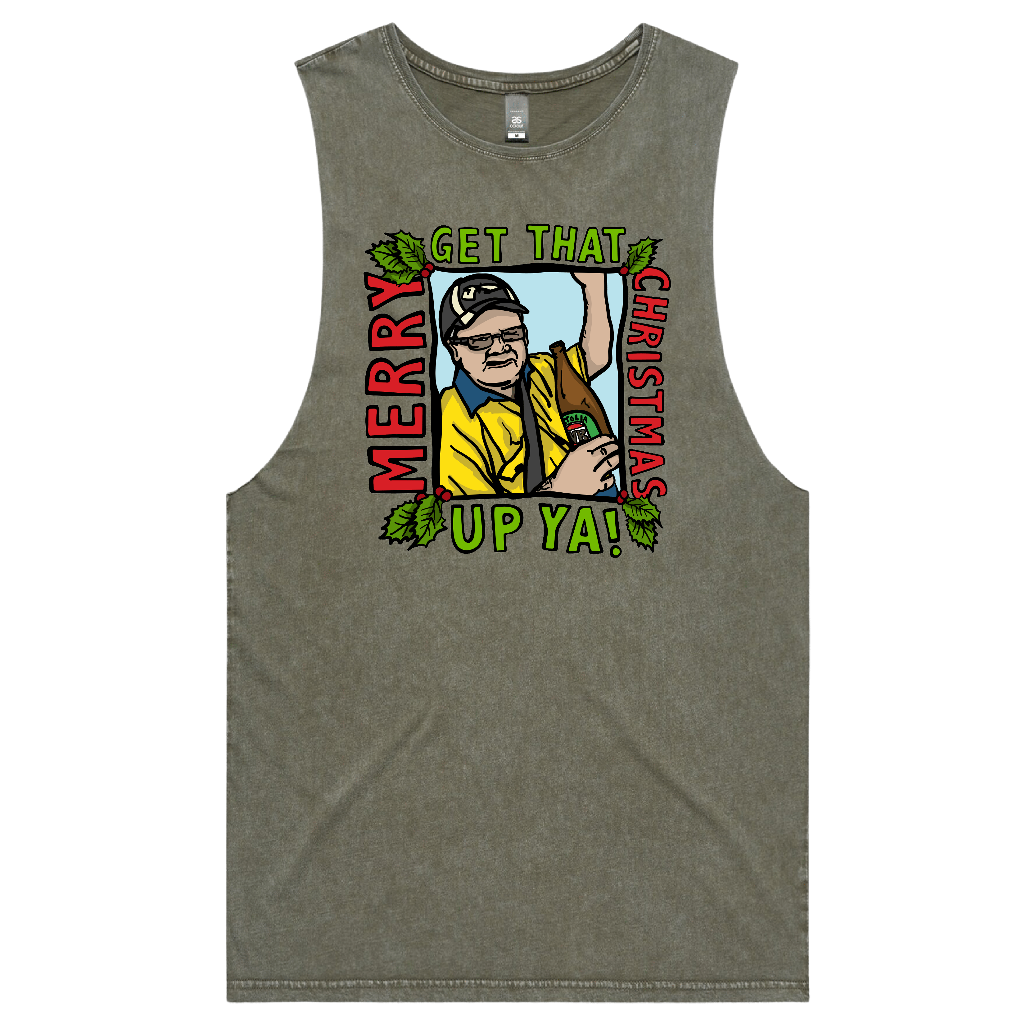 S / Moss / Large Front Design VB Longneck Christmas 🎄👍  - Tank