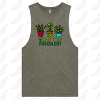S / Moss / Large Front Design What The Fucculent 🌵 – Tank