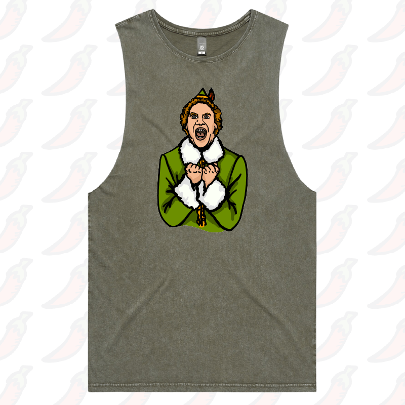 S / Moss / Large Front Design Will Ferrell Elf Christmas 🧝🎄- Tank