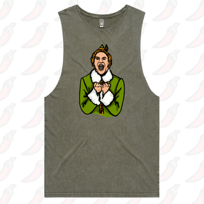 S / Moss / Large Front Design Will Ferrell Elf Christmas 🧝🎄- Tank