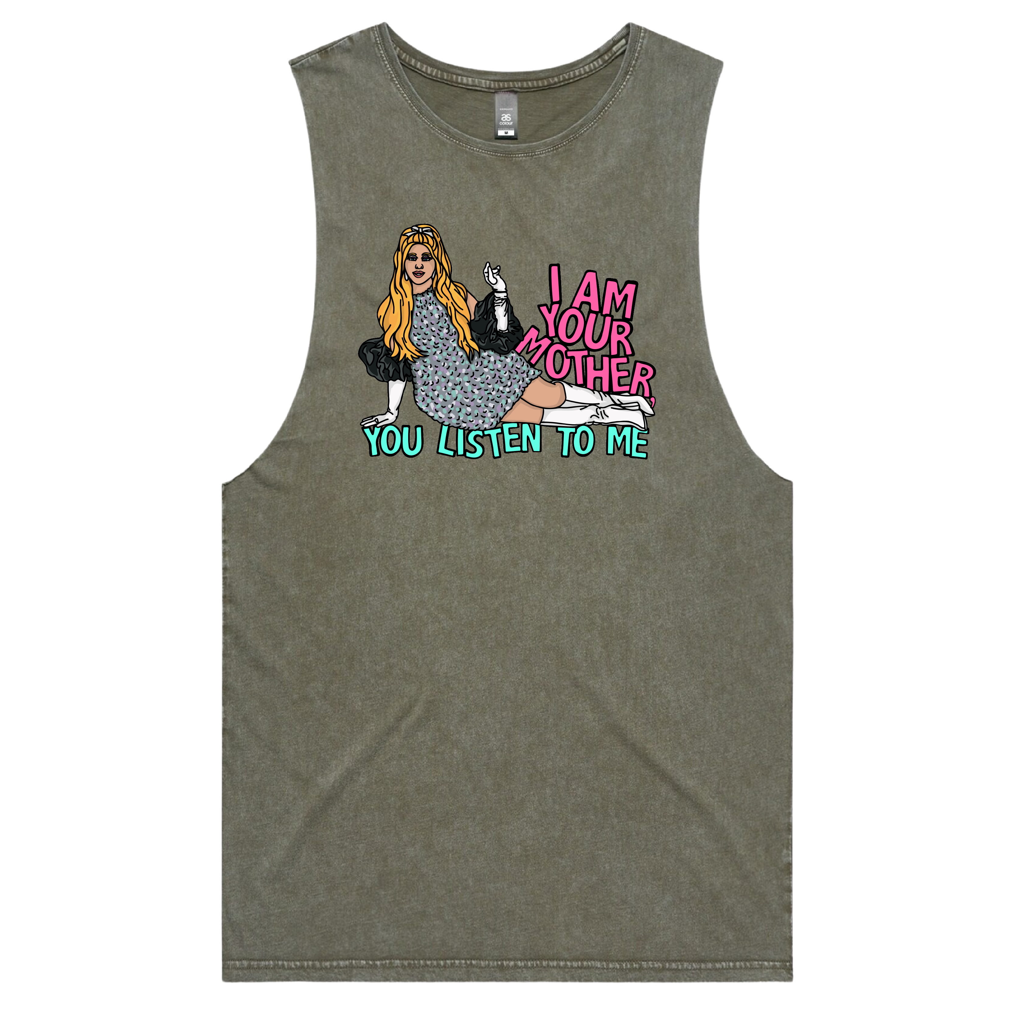 S / Moss / Large Front Design You Listen To Me 🎤🎶 - Tank
