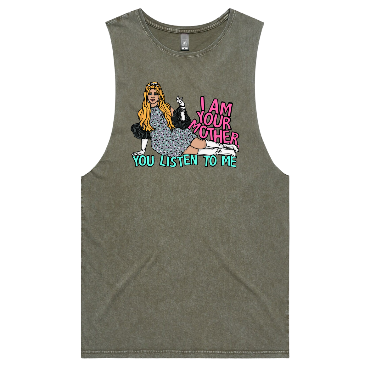 S / Moss / Large Front Design You Listen To Me 🎤🎶 - Tank