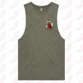 S / Moss / Small Front Design Baby Yoda Christmas 👶🎄- Tank