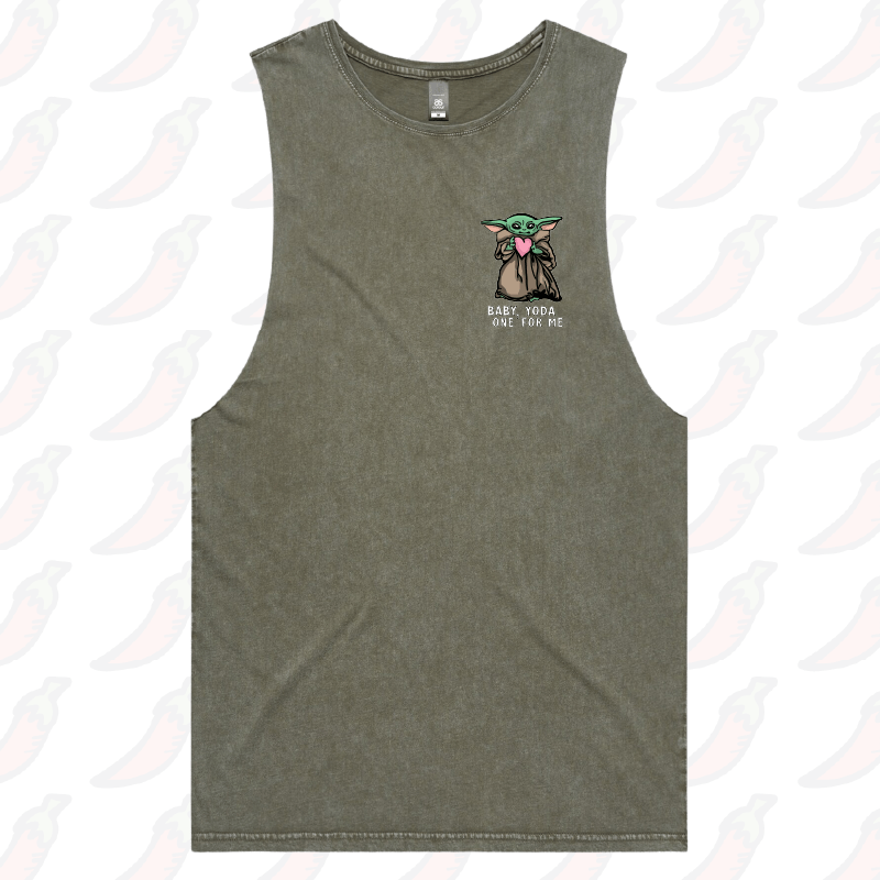 S / Moss / Small Front Design Baby Yoda Love 👽❤️- Tank