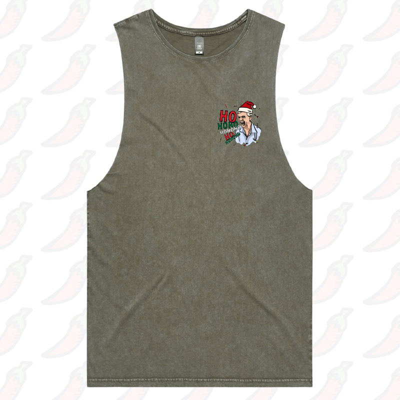 S / Moss / Small Front Design Barking Dog Man Christmas 🗣️🎄 - Tank