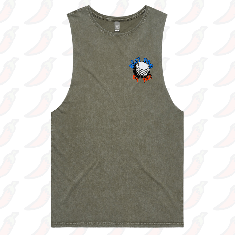 S / Moss / Small Front Design Best Dad By Par Ball ⛳ – Tank