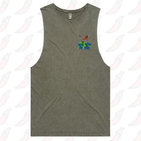 S / Moss / Small Front Design Best Dad By Par Green ⛳ - Tank