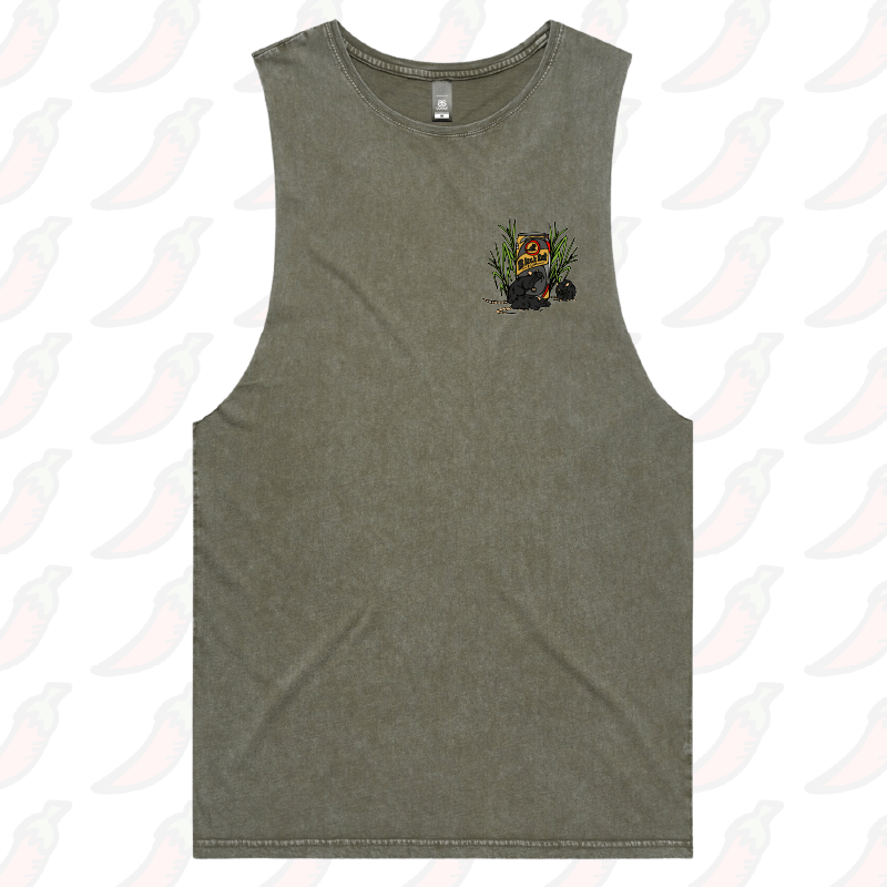 S / Moss / Small Front Design Black Rat 🐀 - Tank