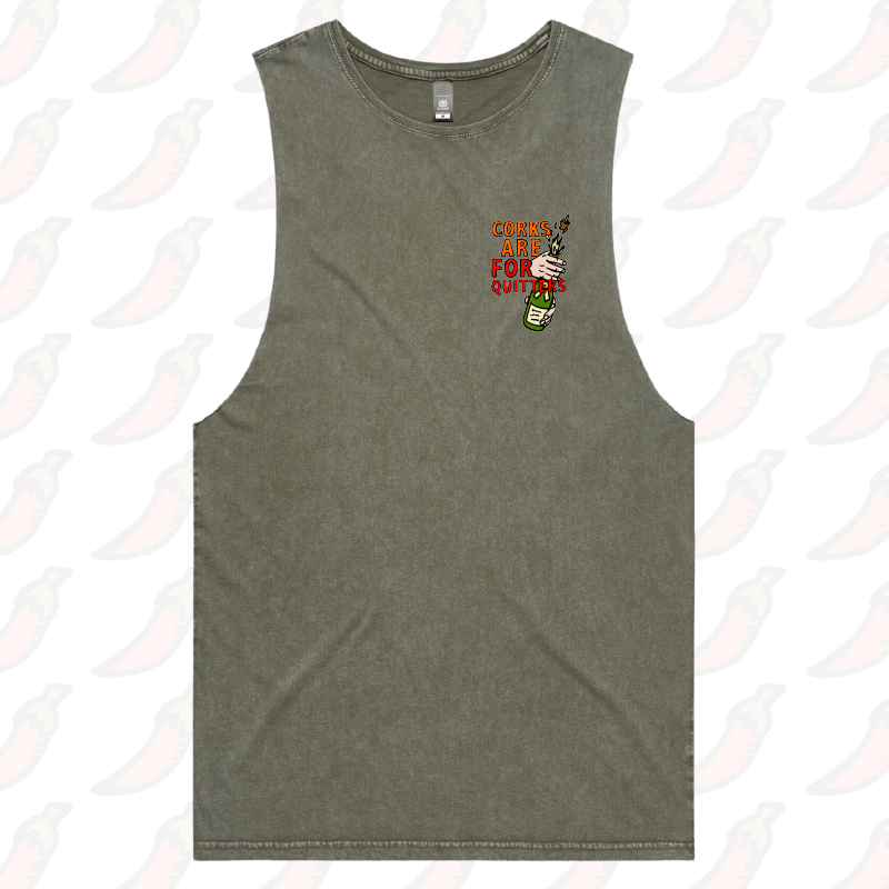 S / Moss / Small Front Design Corks Are For Quitters 🍾 – Tank