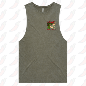 S / Moss / Small Front Design Crikey It’s Christmas 🐊🎄 - Tank