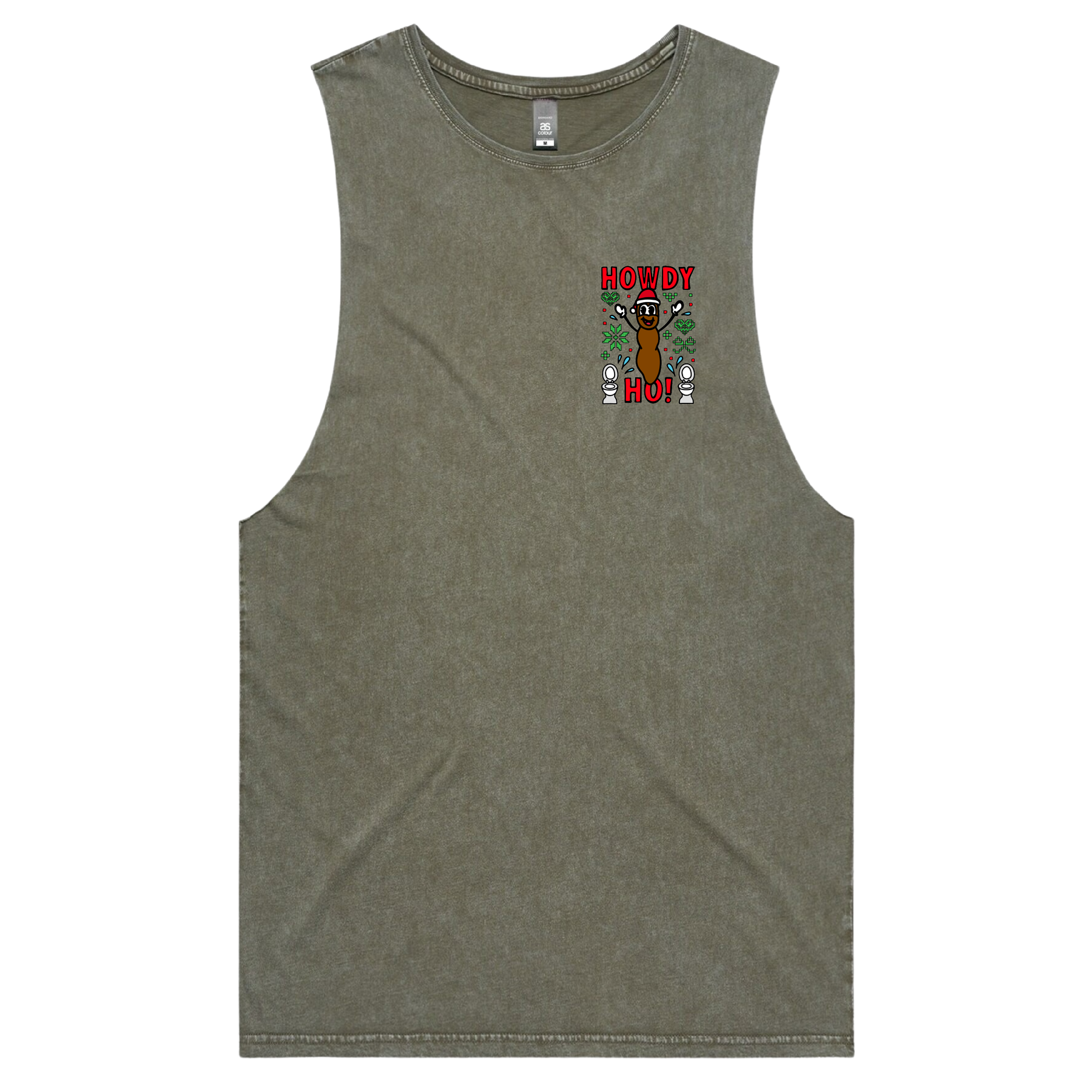 S / Moss / Small Front Design Howdy Ho 💩🎅 – Tank