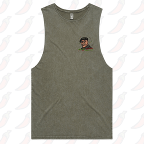 S / Moss / Small Front Design Merry Mother F**** Christmas 👨🏾‍🦲🎄- Tank