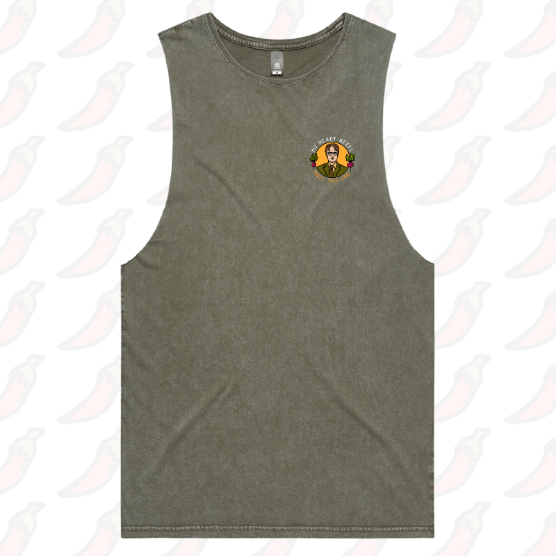 S / Moss / Small Front Design MY HEART BEETS FOR YOU 💓- Tank