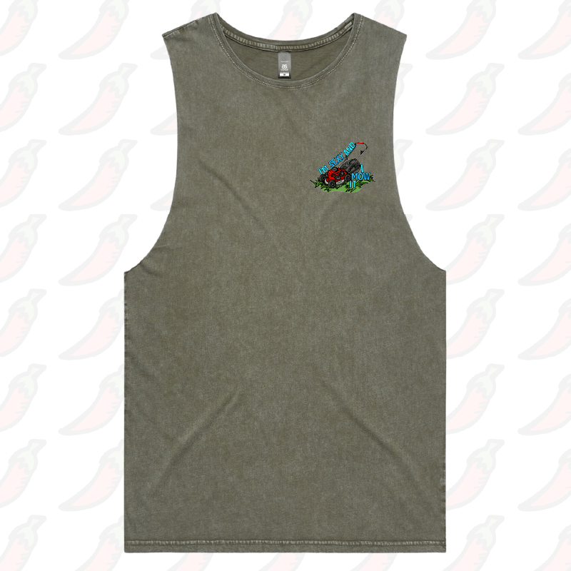 S / Moss / Small Front Design Sexy And I Mow It 😘 🌾 – Tank