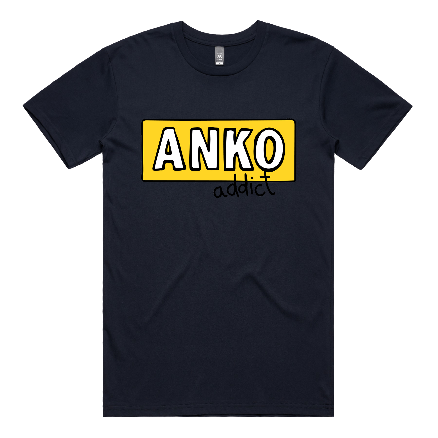 S / Navy / Large Front Design ANKO Addict 💉 - Men's T Shirt