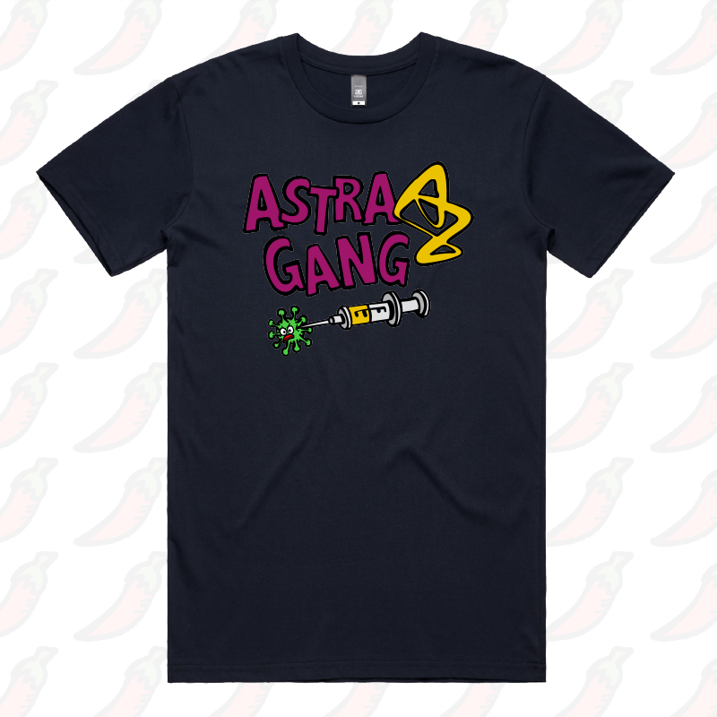 S / Navy / Large Front Design Astra Gang 💉 - Men's T Shirt