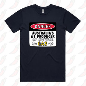 S / Navy / Large Front Design Australian Gas Producer 💨 – Men's T Shirt