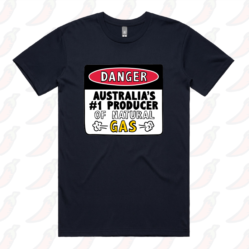 S / Navy / Large Front Design Australian Gas Producer 💨 – Men's T Shirt
