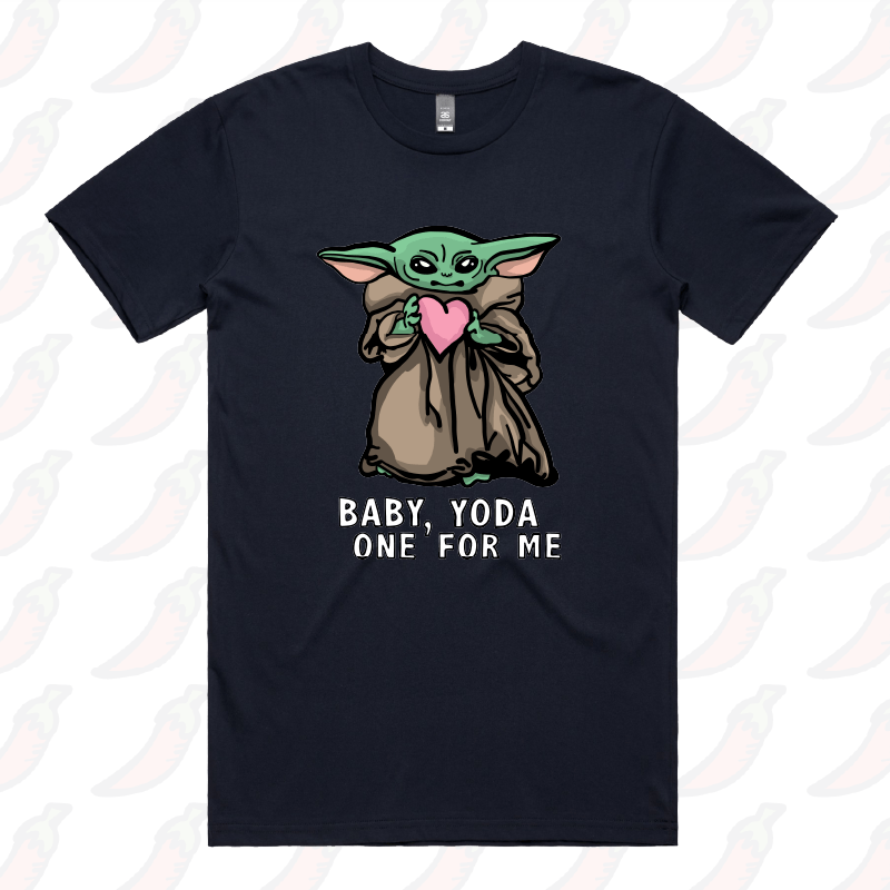 S / Navy / Large Front Design Baby Yoda Love 👽❤️ - Men's T Shirt