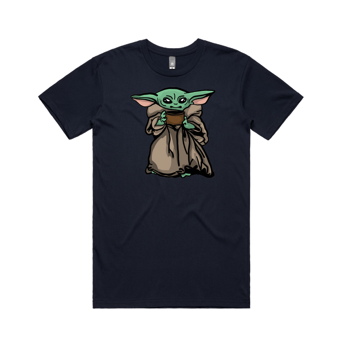 S / Navy / Large Front Design Baby Yoda 👶 - Men's T Shirt
