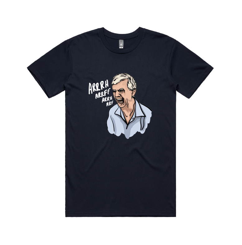 S / Navy / Large Front Design Barking Dog Man 🗣️ - Men's T Shirt