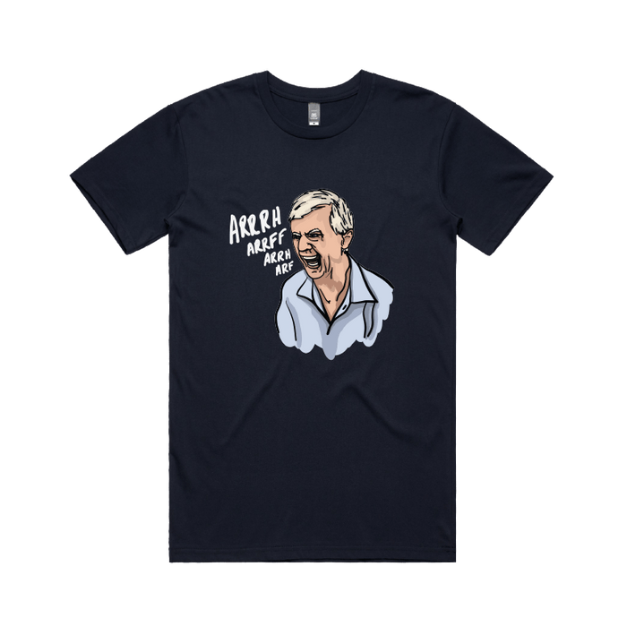 S / Navy / Large Front Design Barking Dog Man 🗣️ - Men's T Shirt