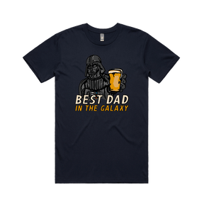 S / Navy / Large Front Design Best Dad in the Galaxy 🌌 - Men's T Shirt