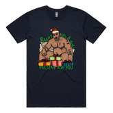 S / Navy / Large Front Design Big Barry Christmas 🍆🎄 - Men's T Shirt