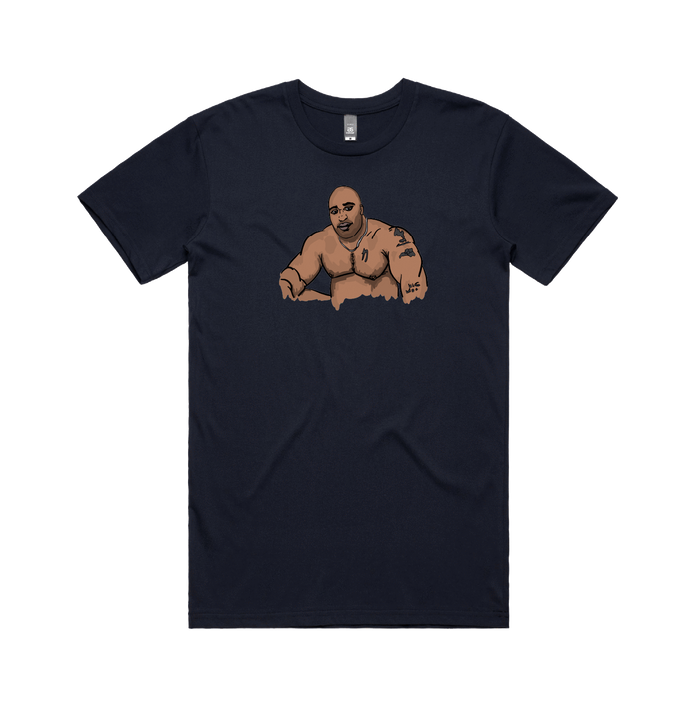 S / Navy / Large Front Design Big Barry 🍆 - Men's T Shirt