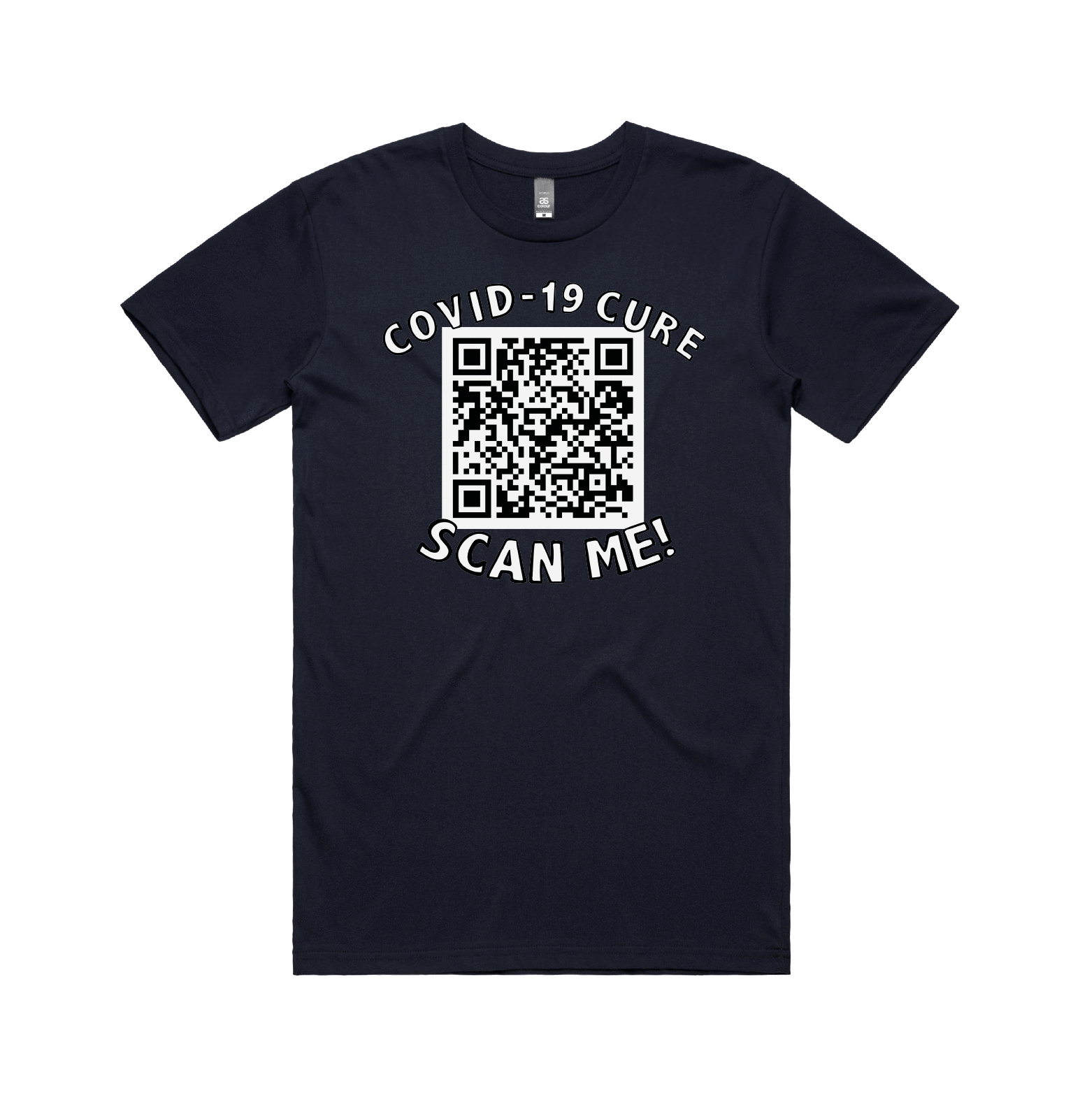 S / Navy / Large Front Design Big Barry UNCENSORED QR Prank 🍆 - Men's T Shirt