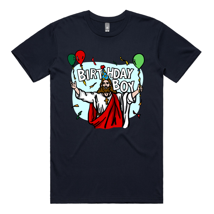S / Navy / Large Front Design Birthday Boy Christmas 🎉🎄 - Men's T Shirt