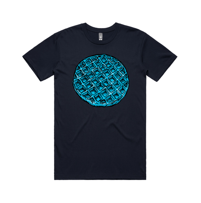S / Navy / Large Front Design Blue Waffle 🧇🤮 - Men's T Shirt