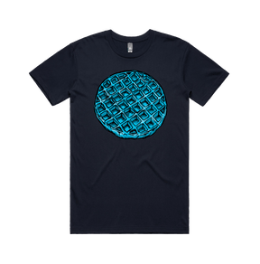 S / Navy / Large Front Design Blue Waffle 🧇🤮 - Men's T Shirt