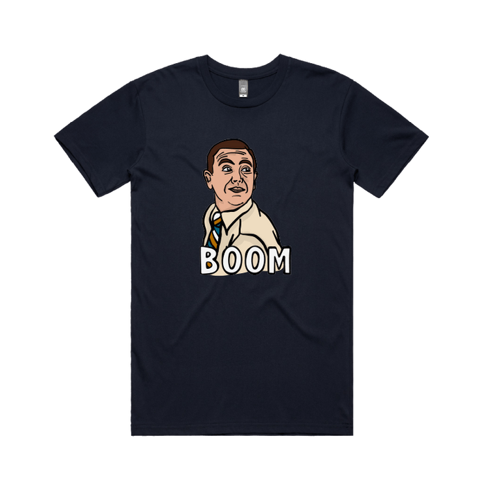 S / Navy / Large Front Design Boom Boyle 🚨 - Men's T Shirt