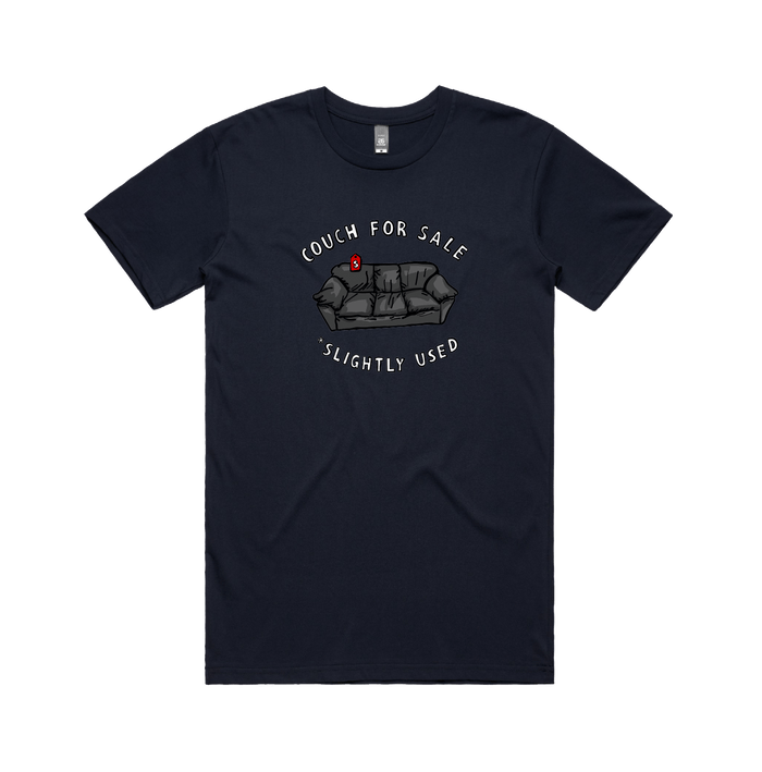 S / Navy / Large Front Design Casting Couch 📹 - Men's T Shirt