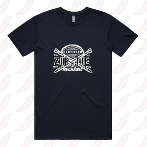 S / Navy / Large Front Design Certified Ziptie Mechanic 🔧 – Men's T Shirt