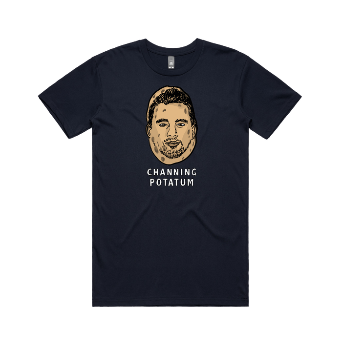 S / Navy / Large Front Design Channing Potatum 🥔 - Men's T Shirt