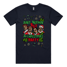 S / Navy / Large Front Design Christmas Rapping 🎵🎁 – Men's T Shirt