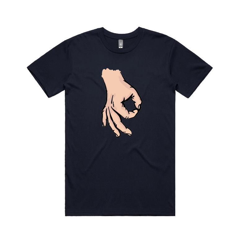 S / Navy / Large Front Design Circle Game 👊 - Men's T Shirt