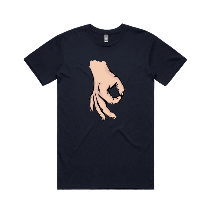 S / Navy / Large Front Design Circle Game 👊 - Men's T Shirt