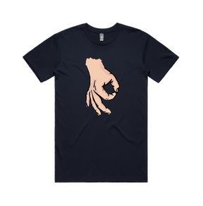 S / Navy / Large Front Design Circle Game 👊 - Men's T Shirt