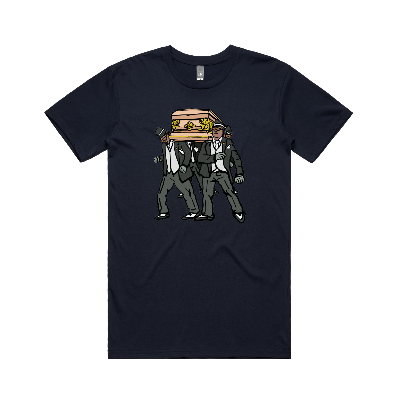 S / Navy / Large Front Design Coffin Dance ⚰️ - Men's T Shirt