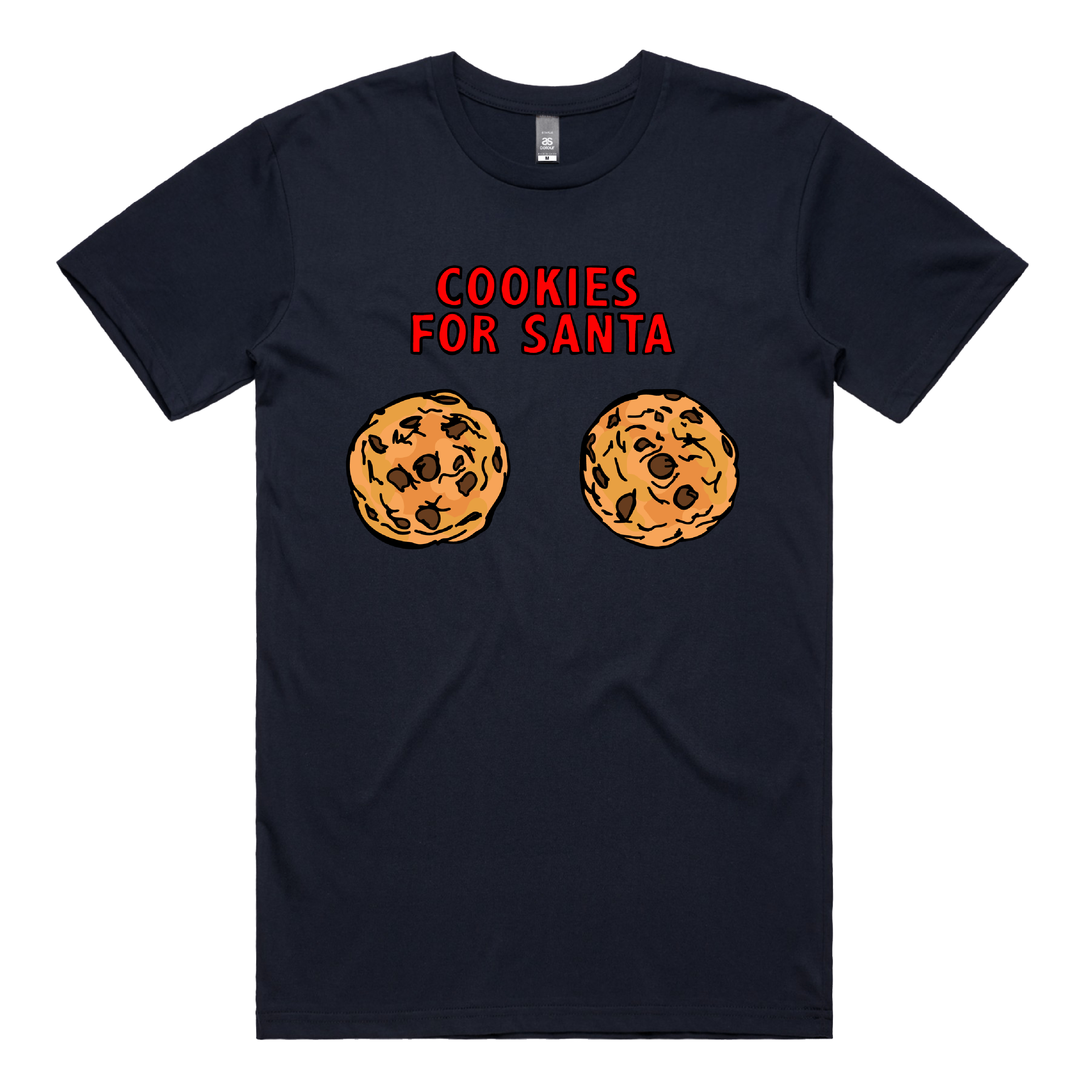 S / Navy / Large Front Design Cookies for Santa 🍪🎅 – Men's T Shirt