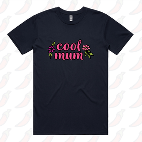 S / Navy / Large Front Design Cool Mum 🌷– Men's T Shirt