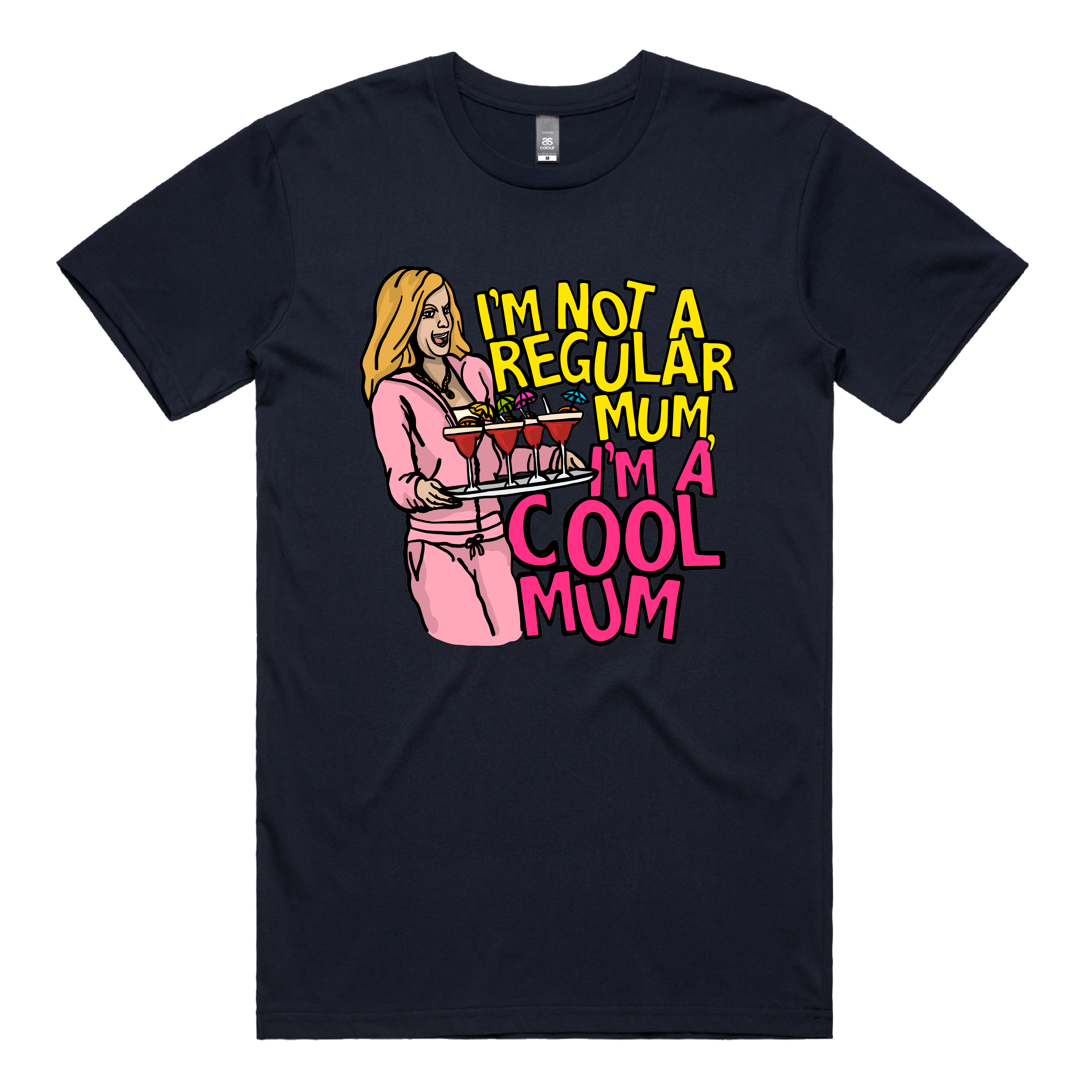 S / Navy / Large Front Design Cool Mum 😎🍸 - Men's T Shirt